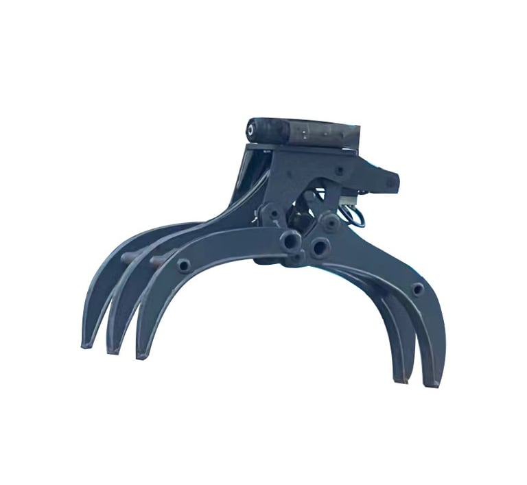 A black metal pliers with a handle, used as a truck-mounted crane Gripper.