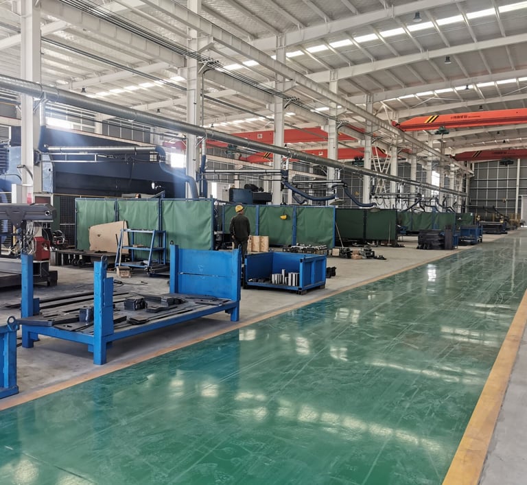 welding workshop of loader cranes