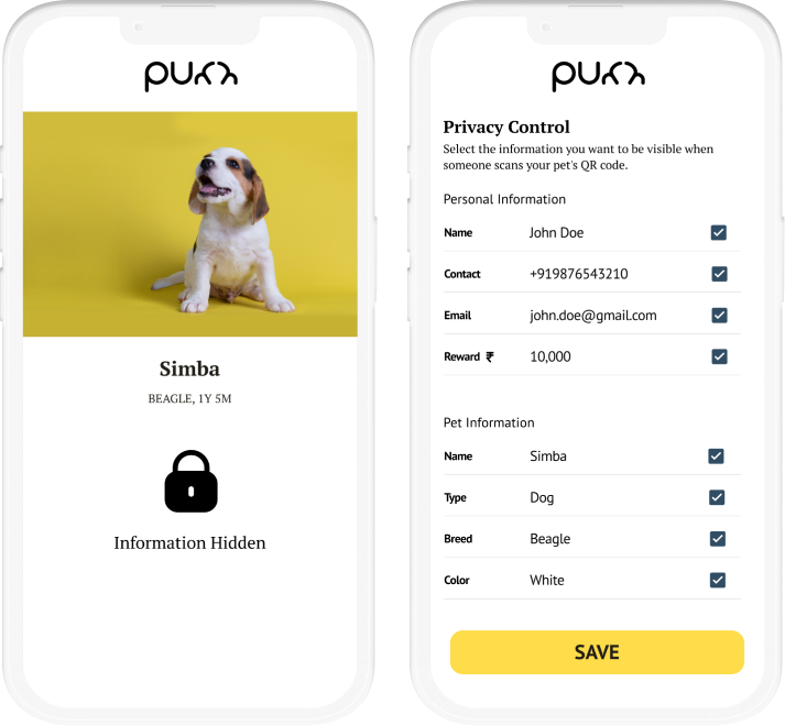 Purr Tag Privacy Controls and Scan Mode