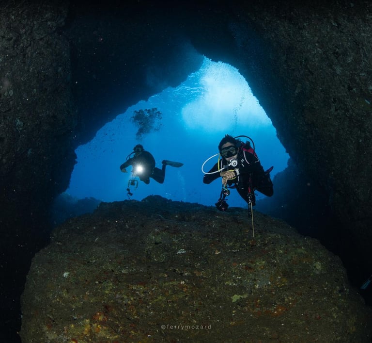 cave diving in alor