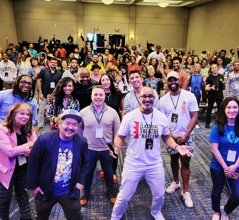 A large shot of attendees of one of the Afroanimation Summit events in Burbank, CA.