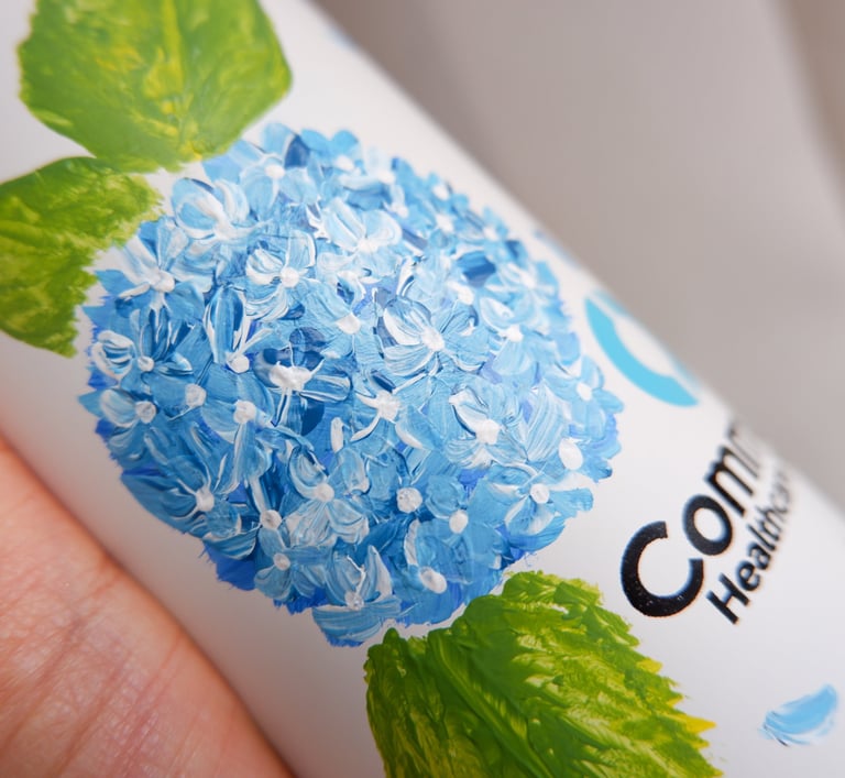 Hand-painted florals on a tumbler for NYC brand activation