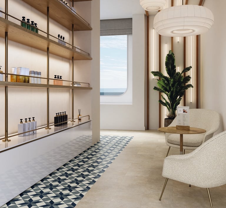 Laivo paslaugų zonos grindys