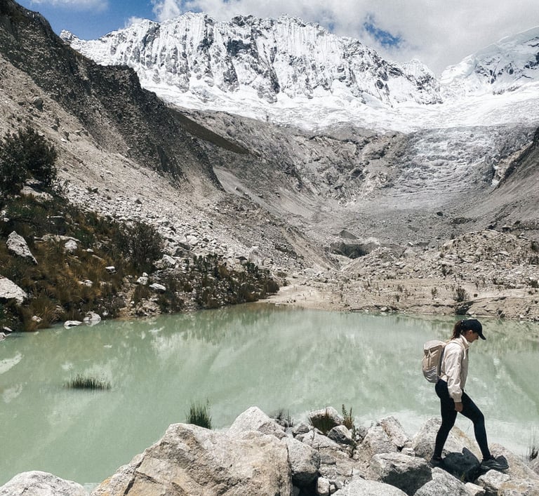 Laguna Llaca  in the Andes Mountains of Peru, South America