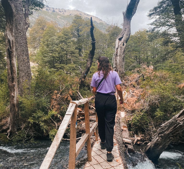 Hiking girl in Patagonia, Argentina, South America
