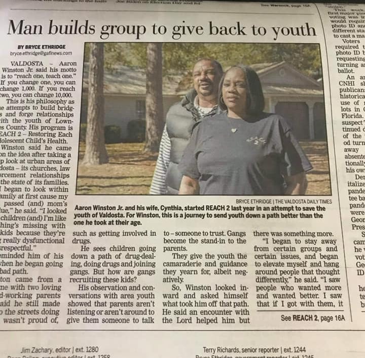 Reach Two newspaper spotlight Winston family