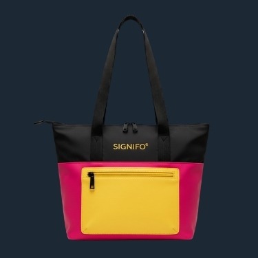 Contoh aplikasi kain kanvas polyester SIGNIFO dalam bentuk tote bag.