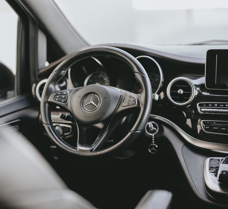 Premium interior of Mercedes V-Class for VIP business travel