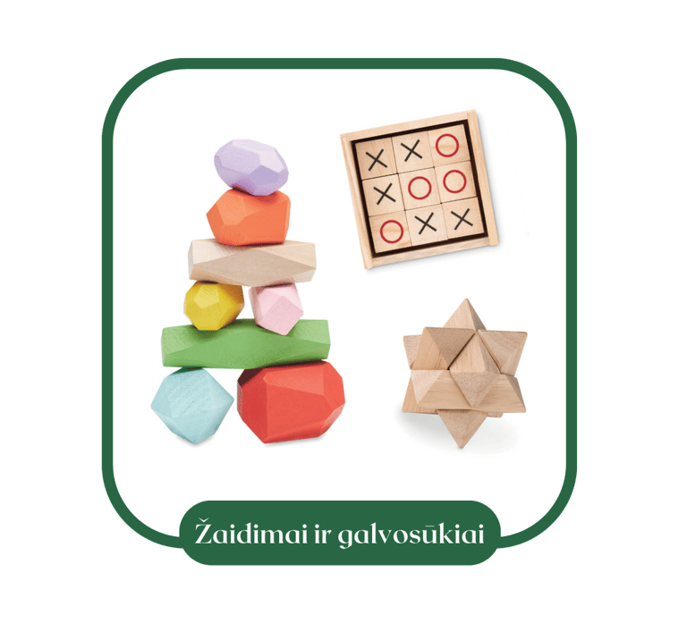 Tvarūs lauko, stalo žaidimai, galvosūkiai su įmonės atributika | ecogifts.lt