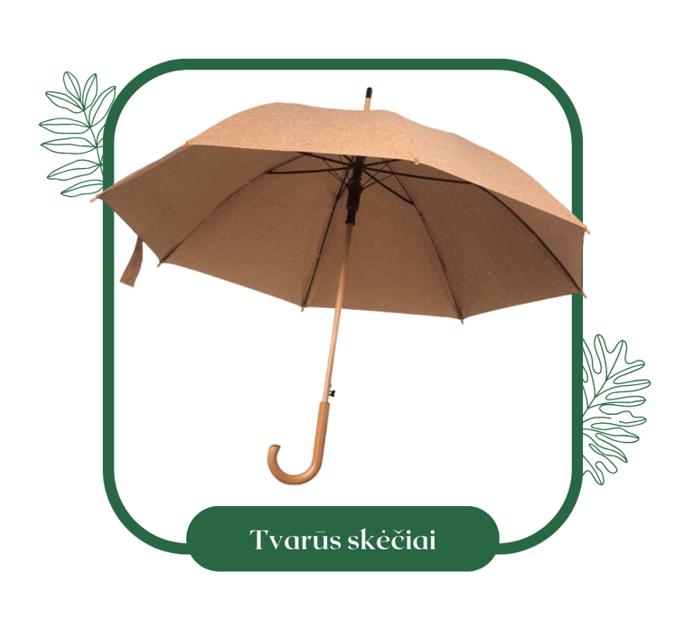Ekologiški, tvarūs skėčiai su įmonės atributika | ecogifts.lt