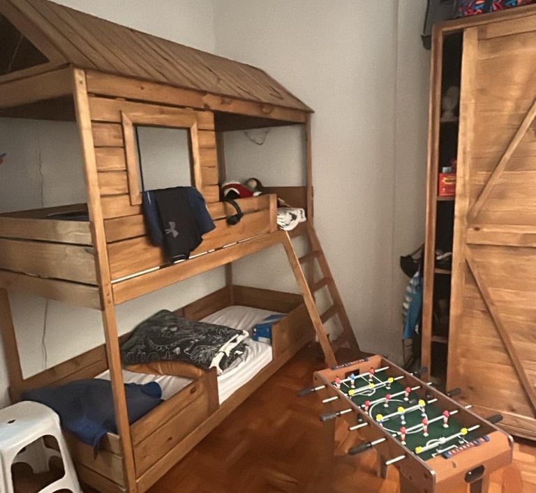a bunk bed with a foo