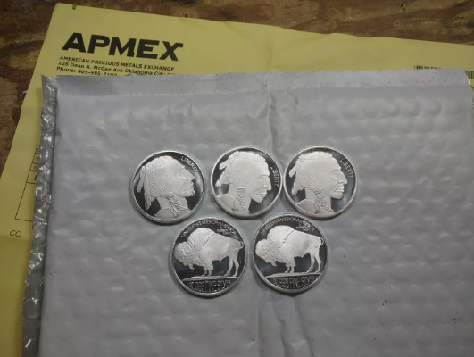 1 oz Silver Round - Buffalo (Lot of 5 Rounds) - .999 Fine Silver