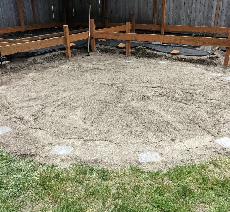 Ground leveling for a pool installation