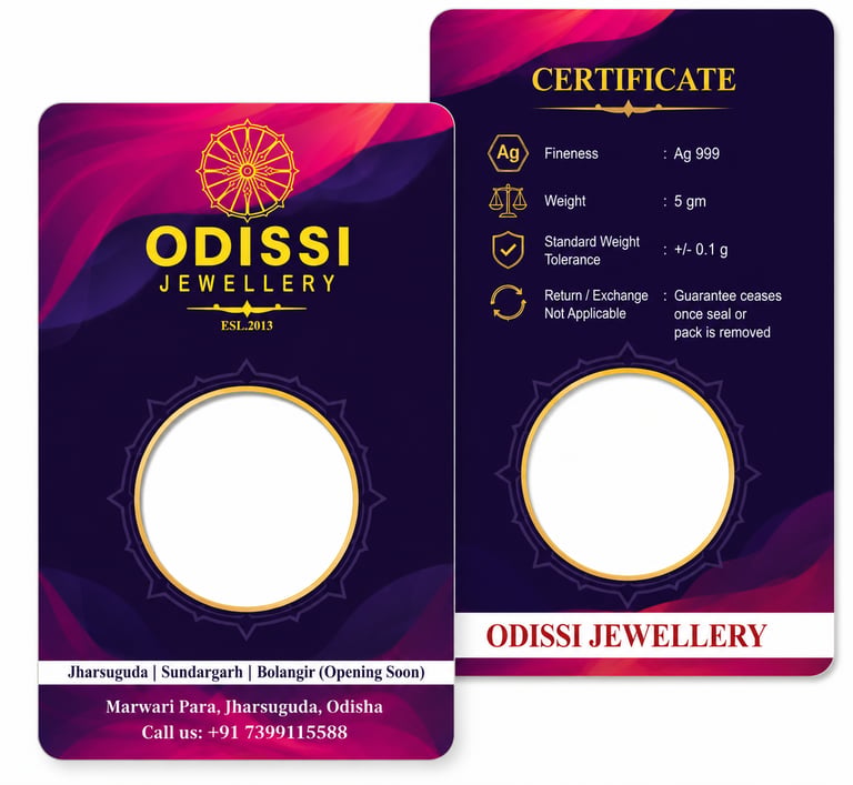 Front and back view of multi colour digital printed coin cards by Card Tec