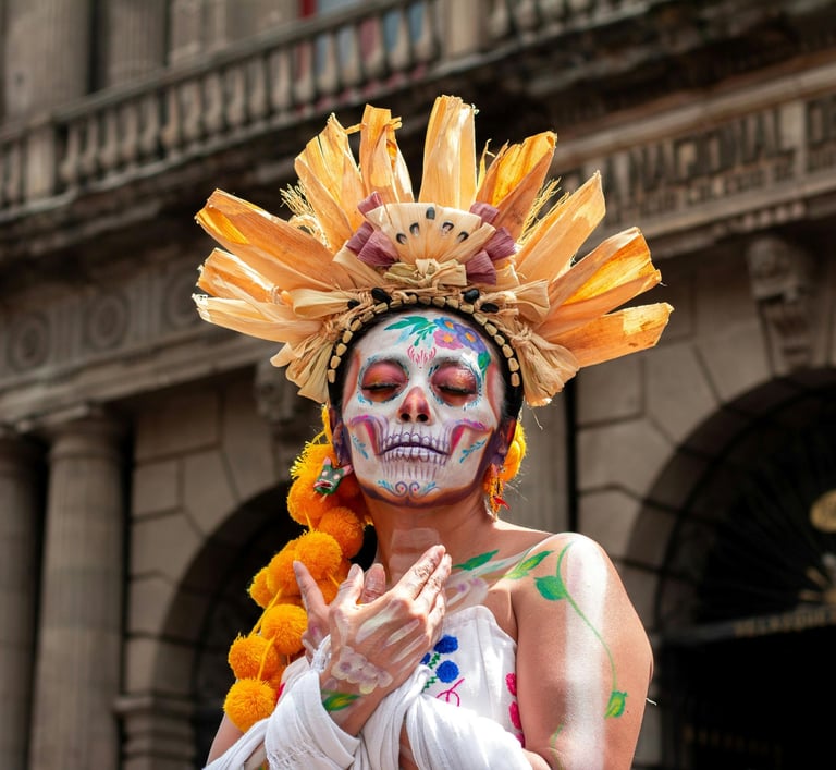 A woman at the Day of the Dead celebration in Mexico City.