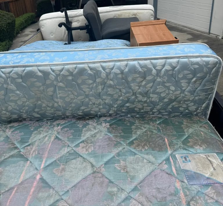 mattresses in a full trailer