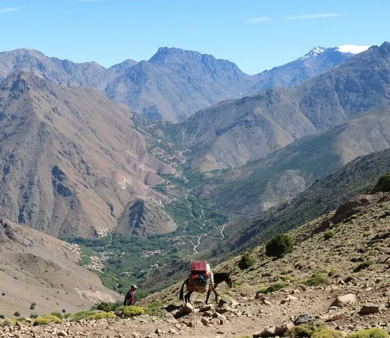 Atlas Mountains Morocco scenic landscape and Berber villages