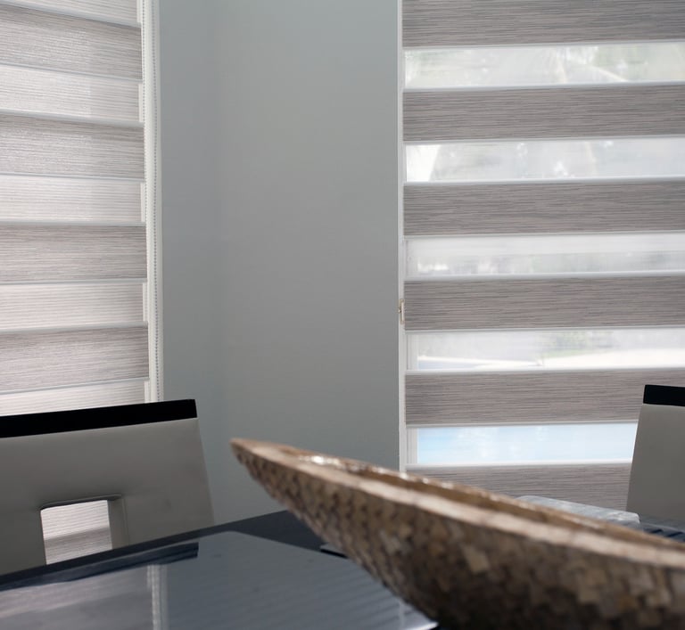 doble shade that we call Zebra courtins