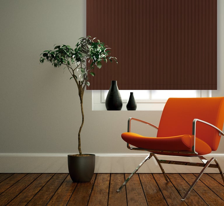 Blackout rollo shape courtins from vertilux