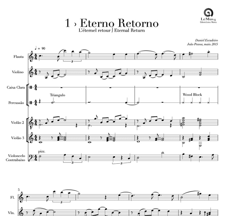 Imagem: parte completa de "Eterno retorno" do livro "violão em letra e música".