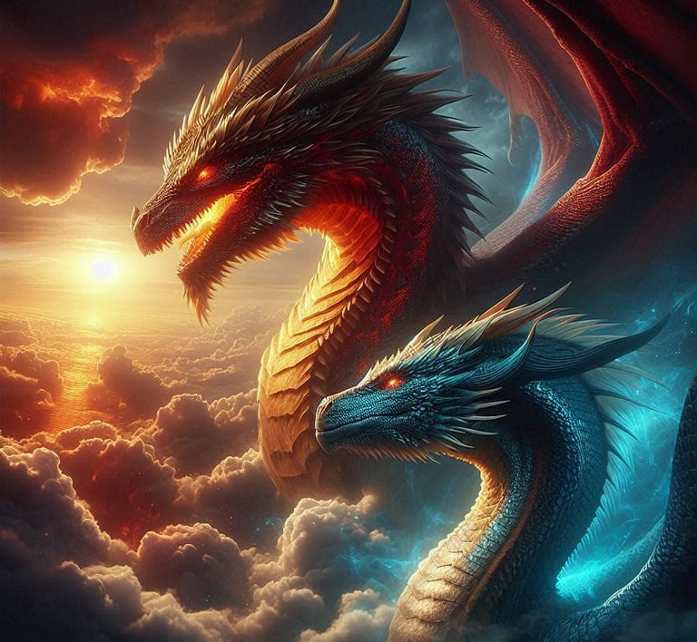 Fire Dragon of Harmonya – mythical beast companion of the Dragon Warriors 