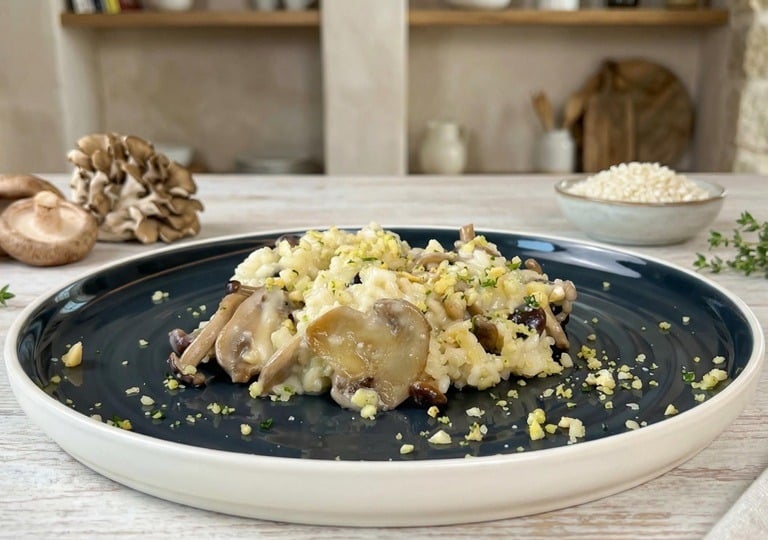 Vegan mushroom risotto recipe