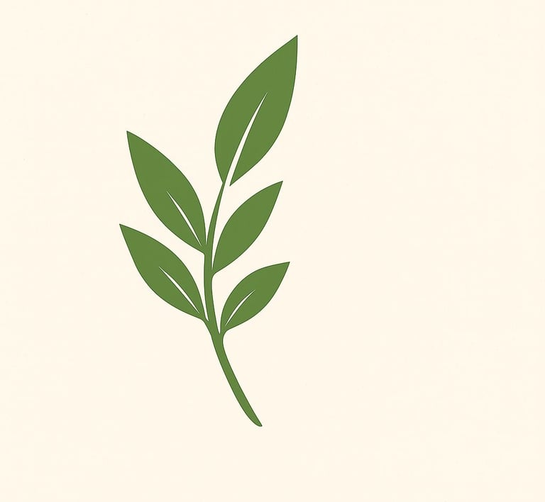 Galho verde com folhas – estilo minimalista natural