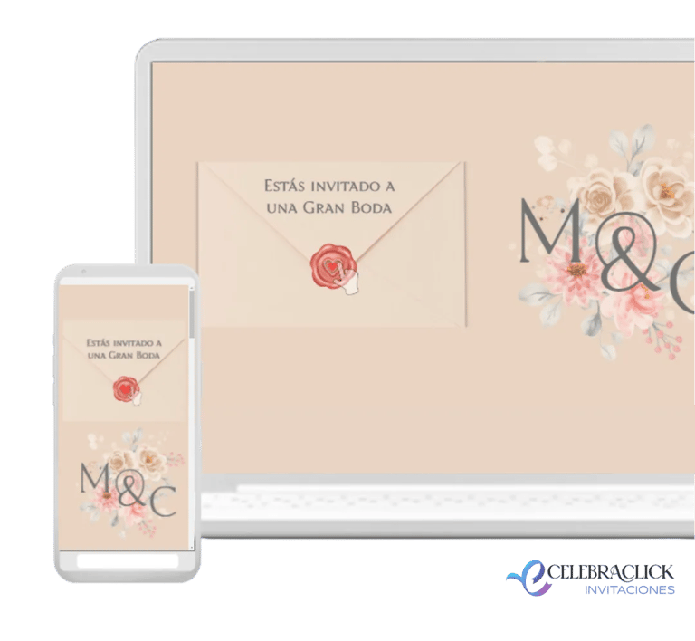 Invitación digital web para todo dispositivo Bodas - Celebraclick