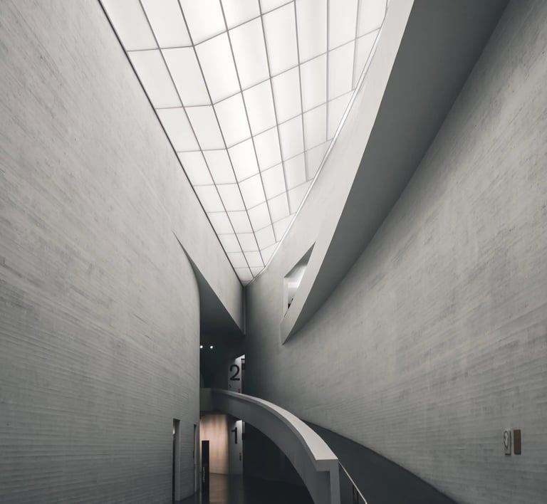 Modern minimalist interior of a building