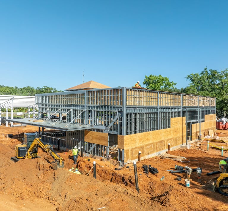 Drone image of construction site