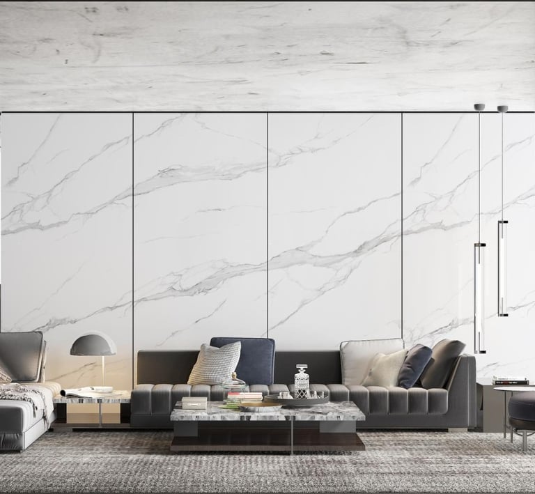 White brown sintered stone wall tiles large format