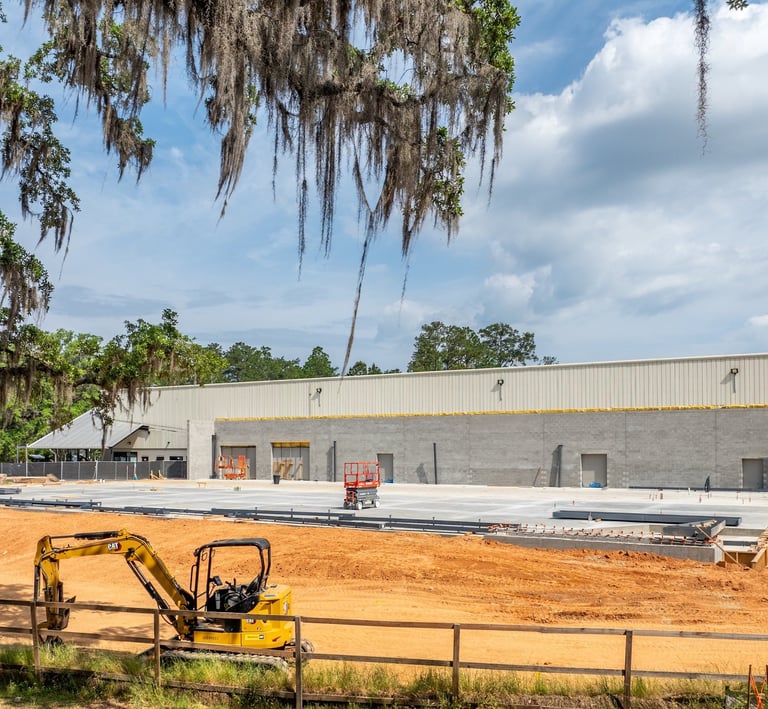Drone image of construction site