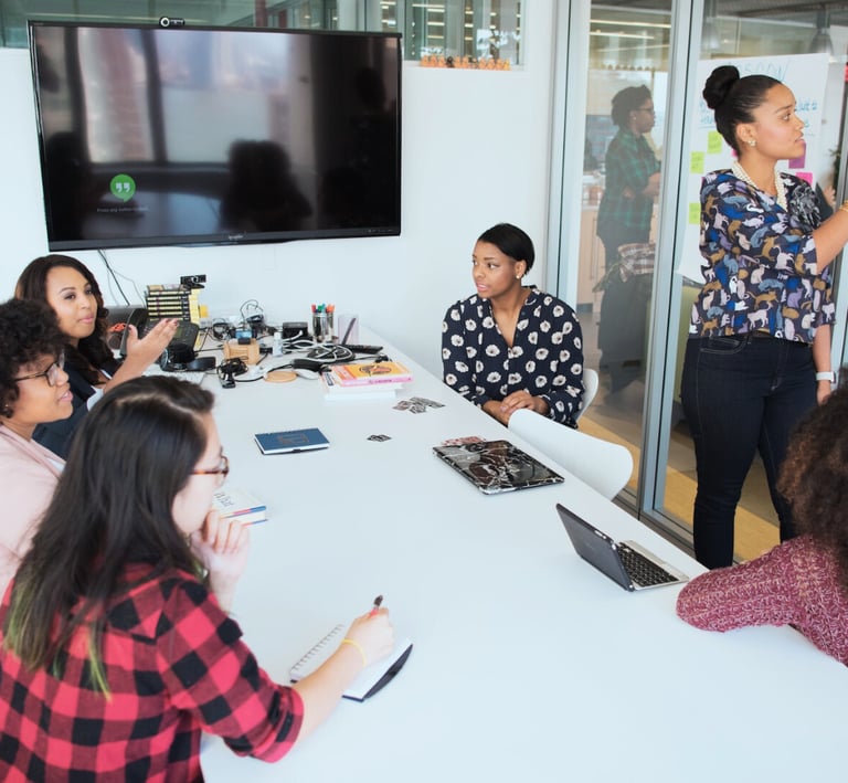 Marketing strategists in an office meeting