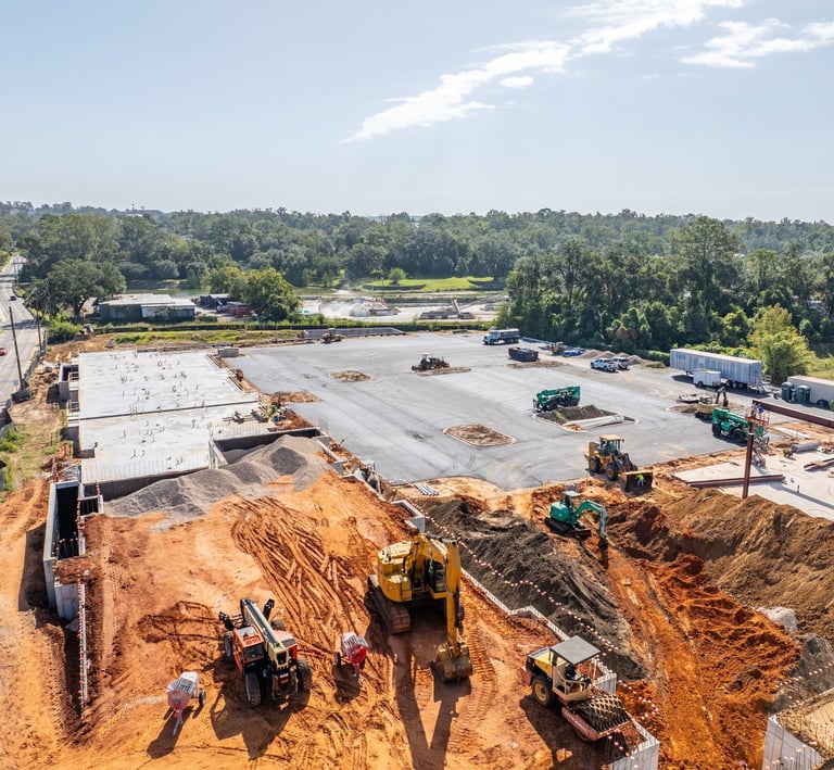 Drone image of construction site