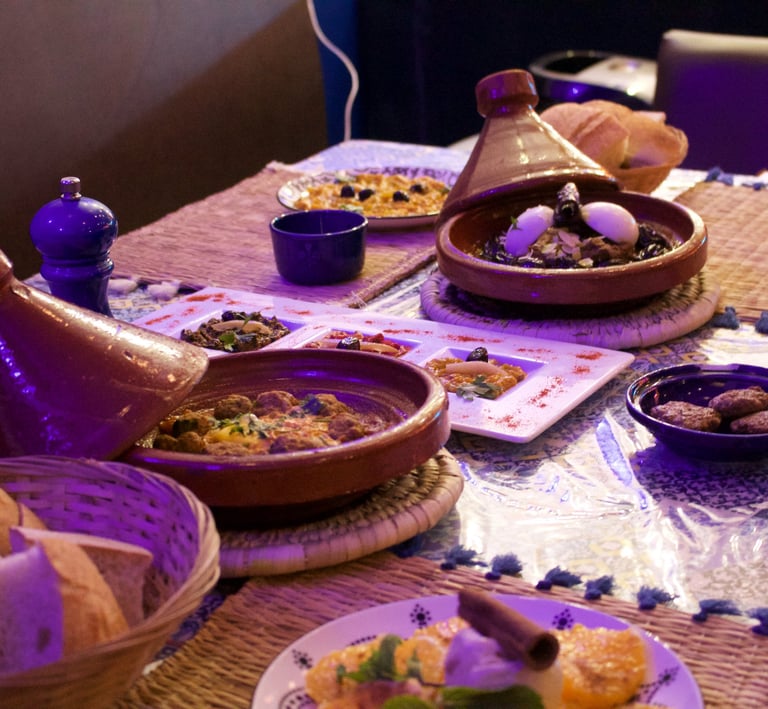 Tajines marocains traditionnels faits maison au restaurant Majorelle à bordeaux.