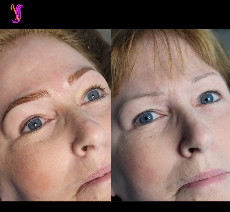 Close-up of beautiful fusion brow on a client