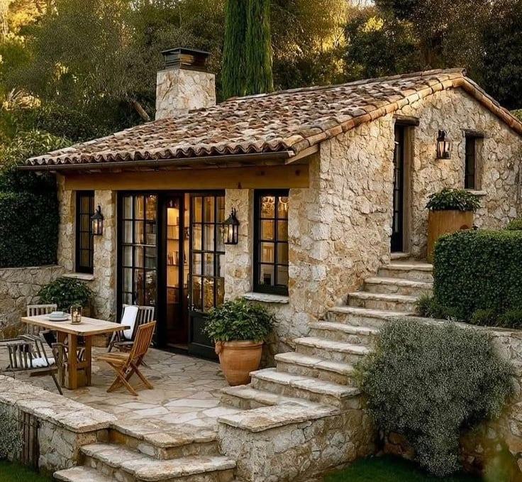 doğal görünümlü taş ev çalışması