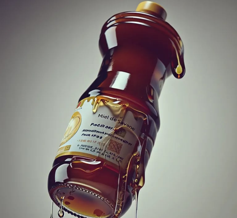 a bottle of syrup with a bottle of syrup