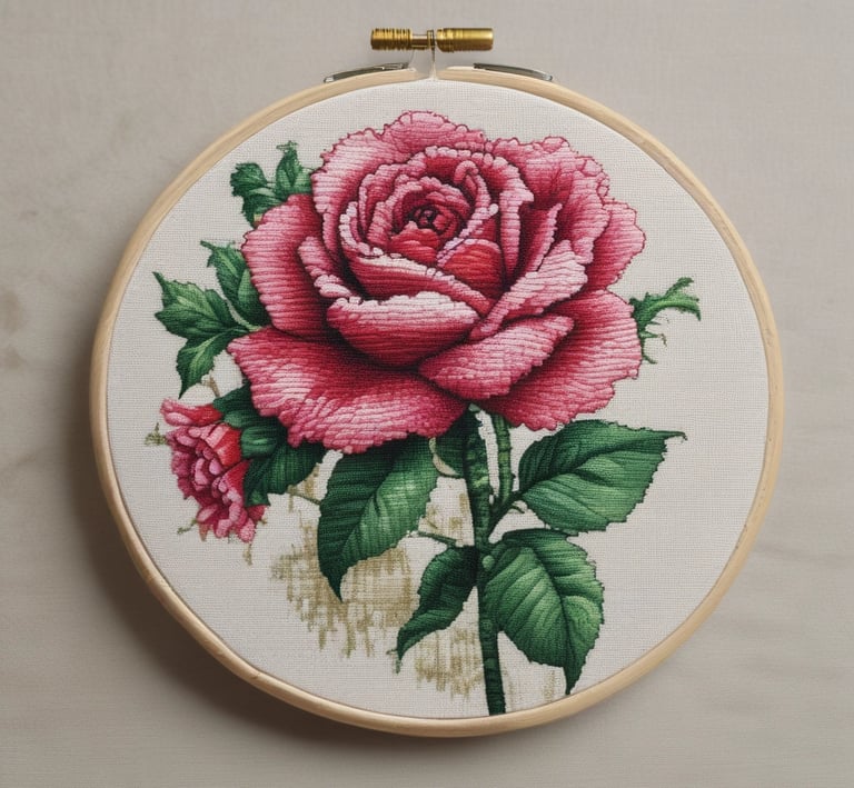 Rosa bordada