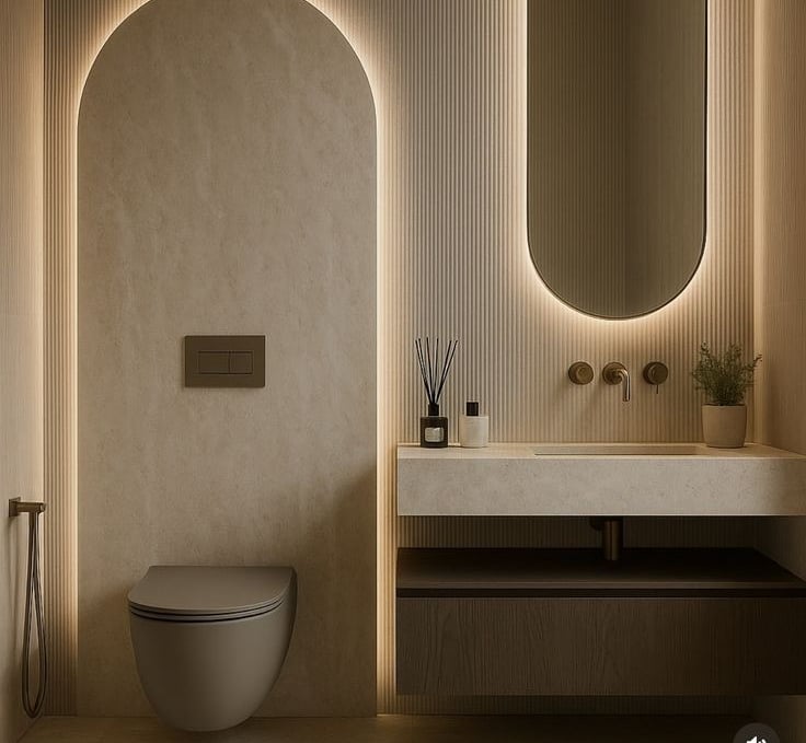 Banyo yenileme çalışması sonrası elde edilen modern görünüm