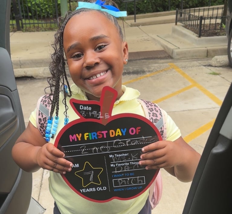 365 We Thrive NFP visited this event participant's school on her first day