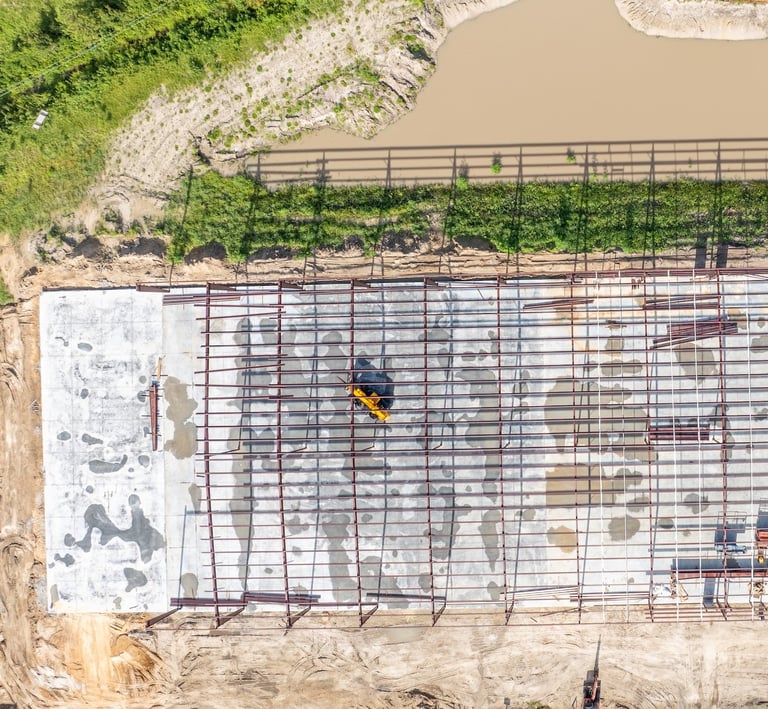 Drone image of construction site
