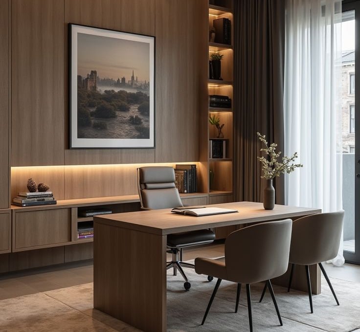 Ofis tasarımı ile planlanan profesyonel çalışma alanı