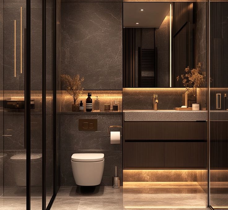 Banyo tasarımı sonrası elde edilen ferah görünüm