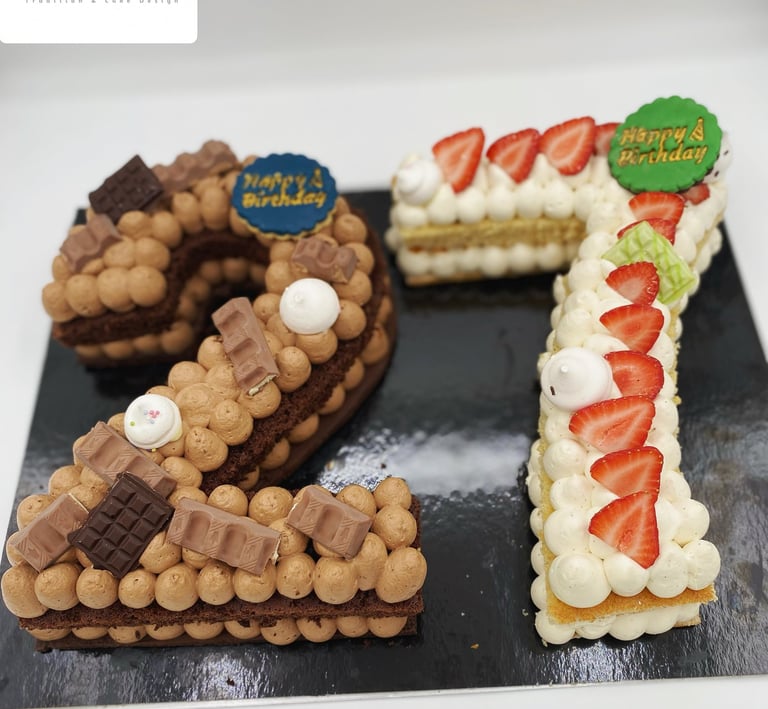 Number cake 27 sans décoration personnalisé