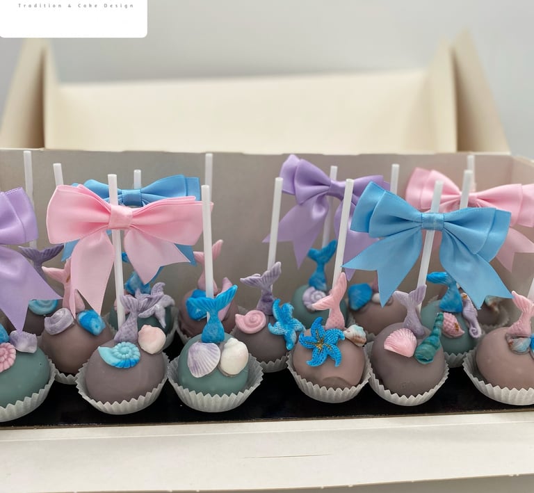 pop cake , cake pop thème sirène