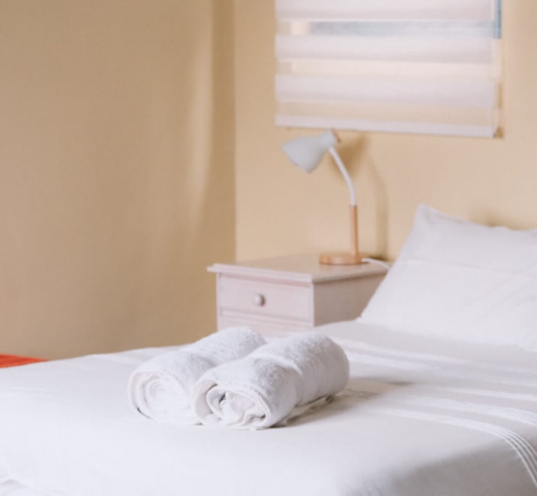 Bedroom setting at the boat house in Anniston