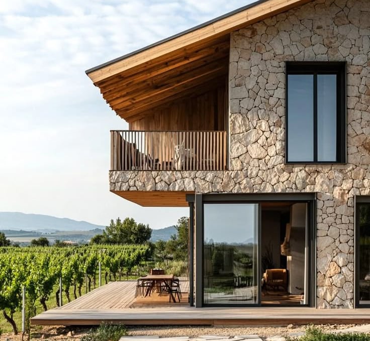 taş ev ve peyzaj uygulaması