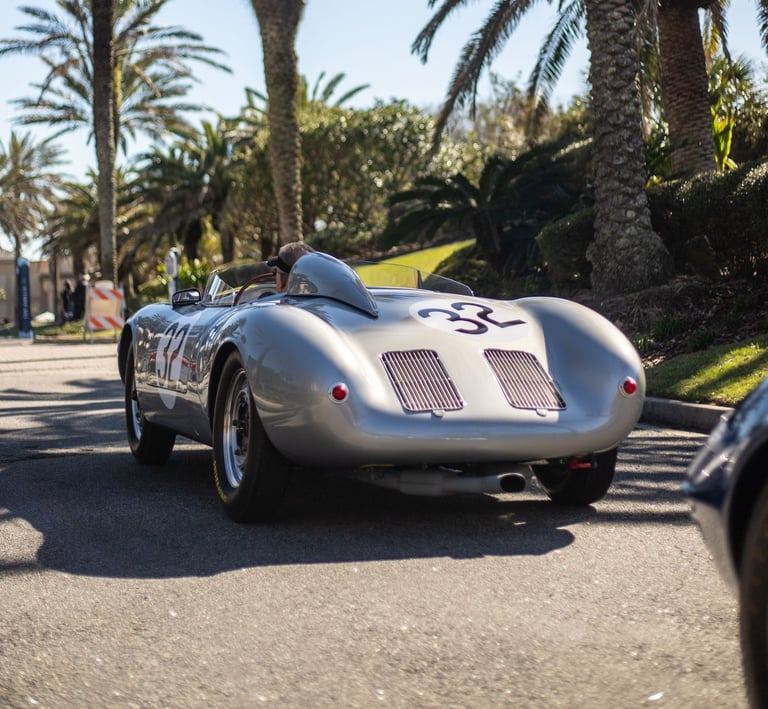 A 1956 Porsche 550A Spyder at Amelia Island Concours D'Elegance.