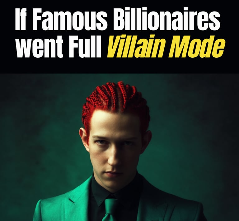 a man with red hair and a green suit